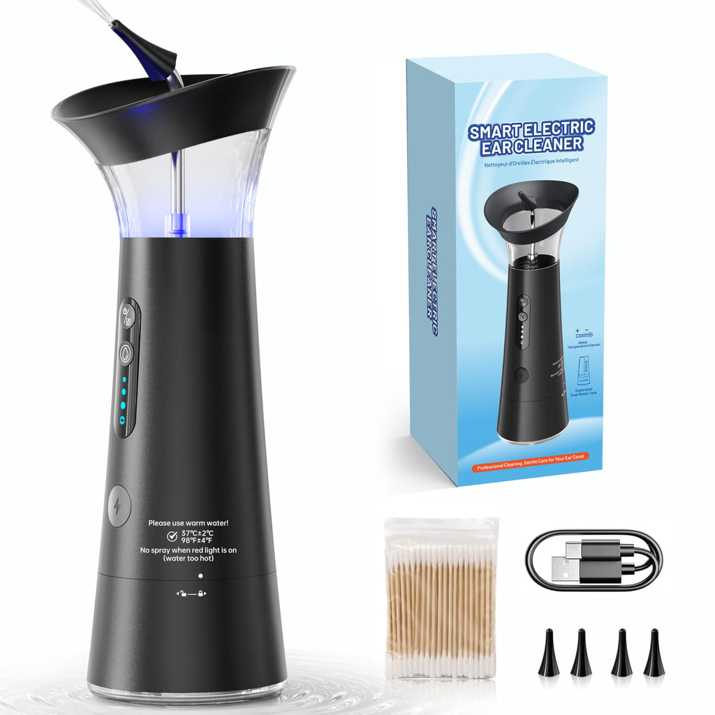 Zephronic Electric Ear Wax Removal Kit – Dual Tanks, Temperature Safety, IPX6, USB-C