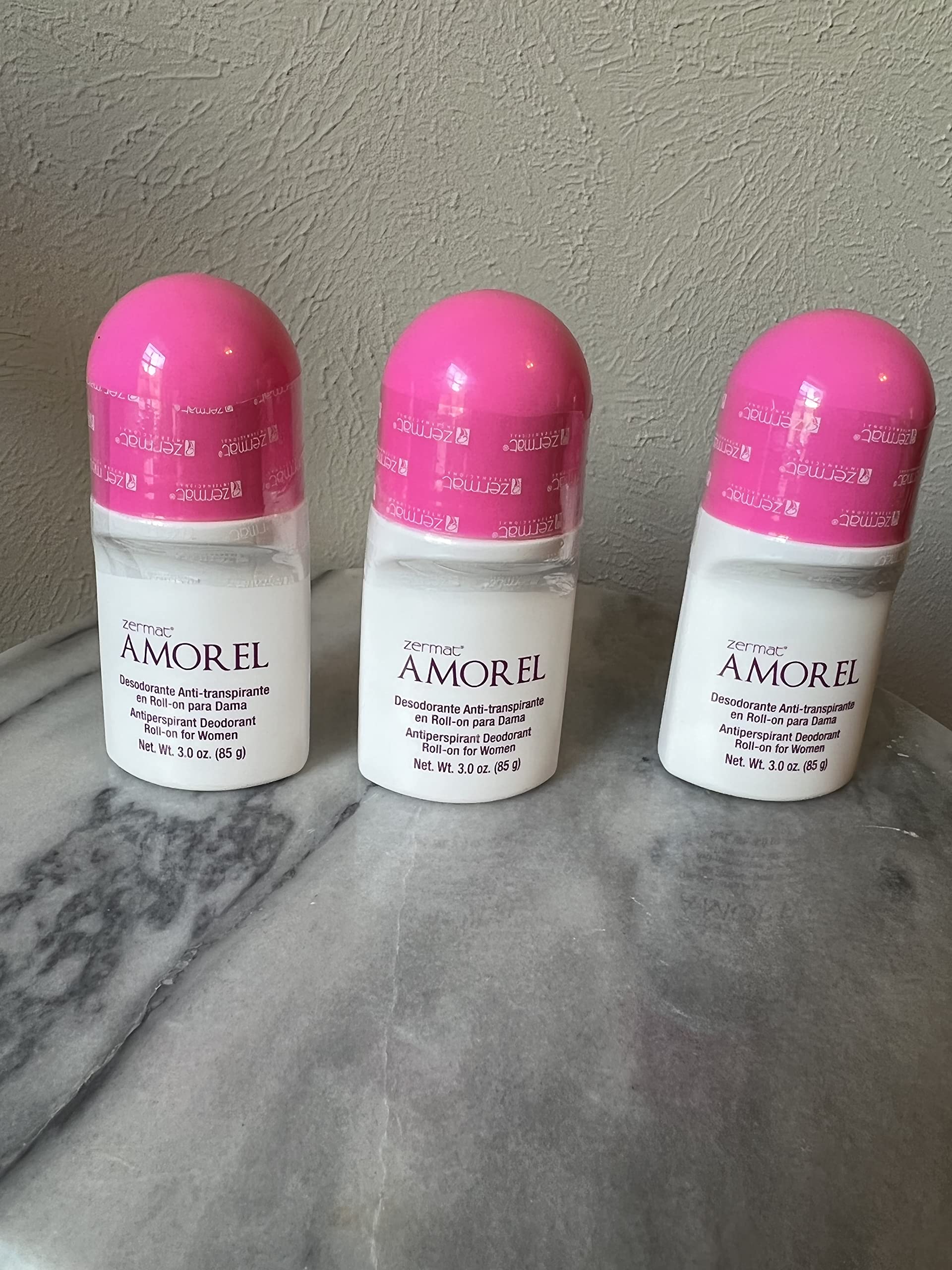 Zermat AMOREL Roll-On Deodorant 3 oz Set of 3 – Vanilla Scent