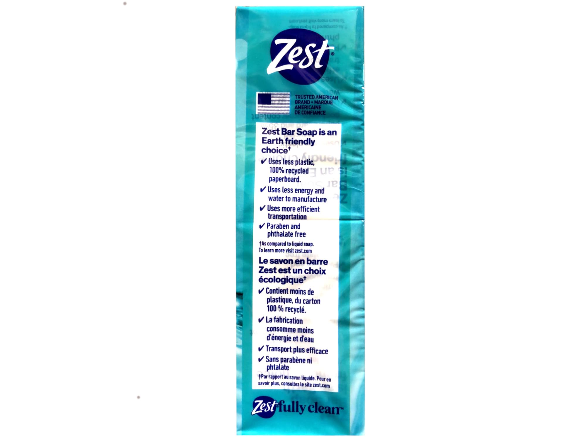 Zest Aqua Pure Cleansing Bar Soap — 20% More Moisture, Vitamin E, 8 Bars (Pack of 2)