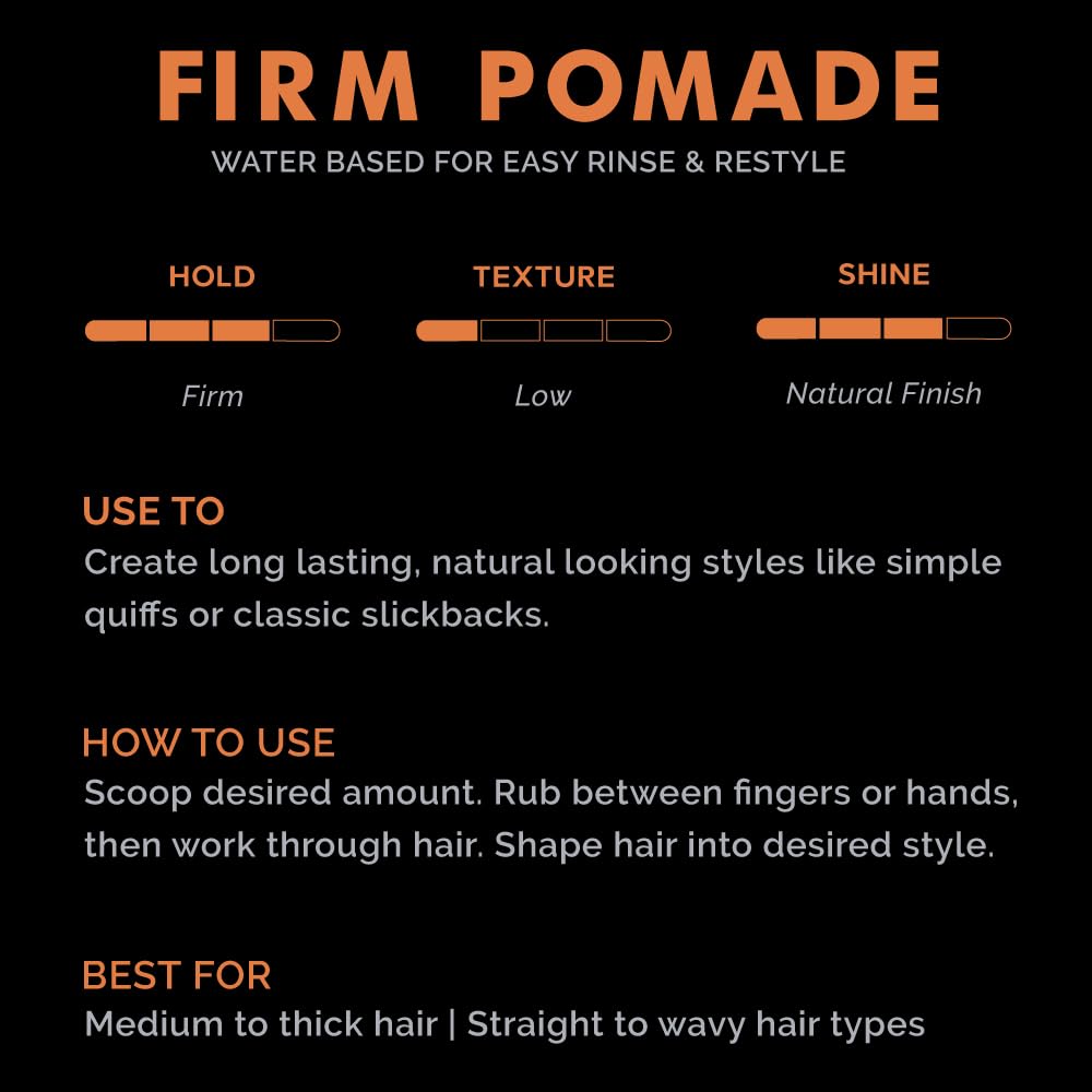 ZEUS Firm Hold Water-Based Pomade for Men – All-Day Barbershop Hold, Natural Shine (USA) 4 oz