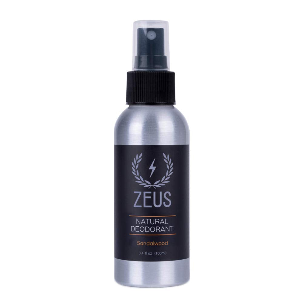ZEUS Natural Sandalwood Deodorant Spray for Men – Aluminum-Free, Vegan, Made in USA
