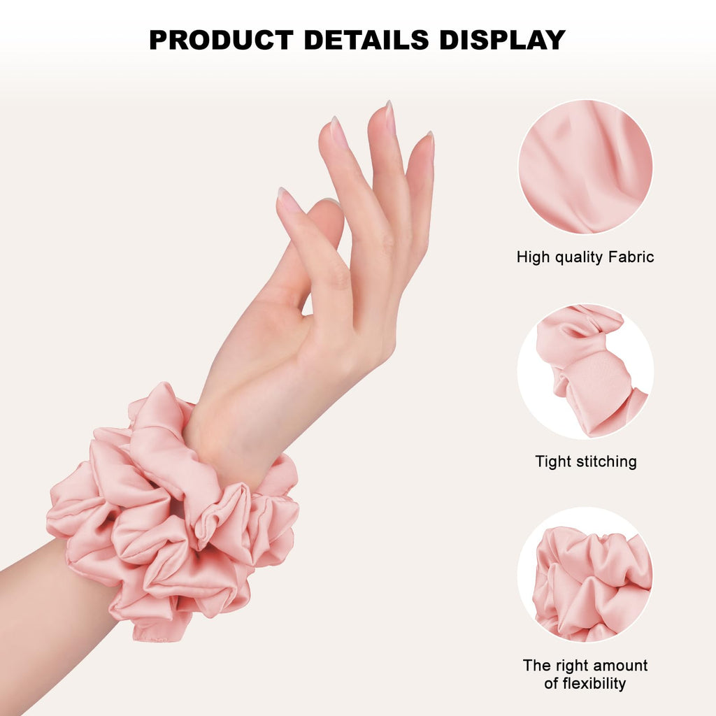 ZHENSILK 6-Pcs Silk Satin Scrunchies for Hair – Gentle, Secure Hair Ties for Women
