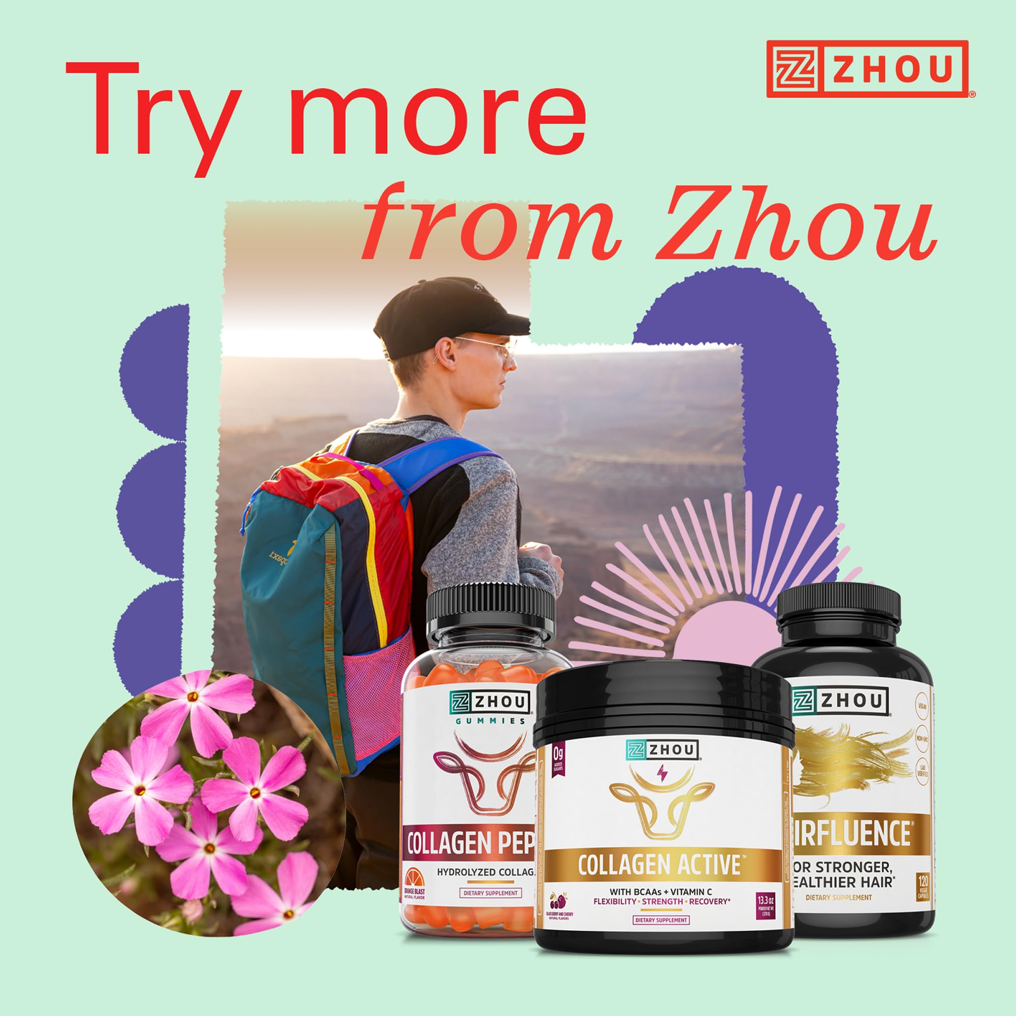 ZHOU Hairfluence – Vegan Biotin & Keranat Hair Growth Supplement for Hair, Skin & Nails | 120 Capsules
