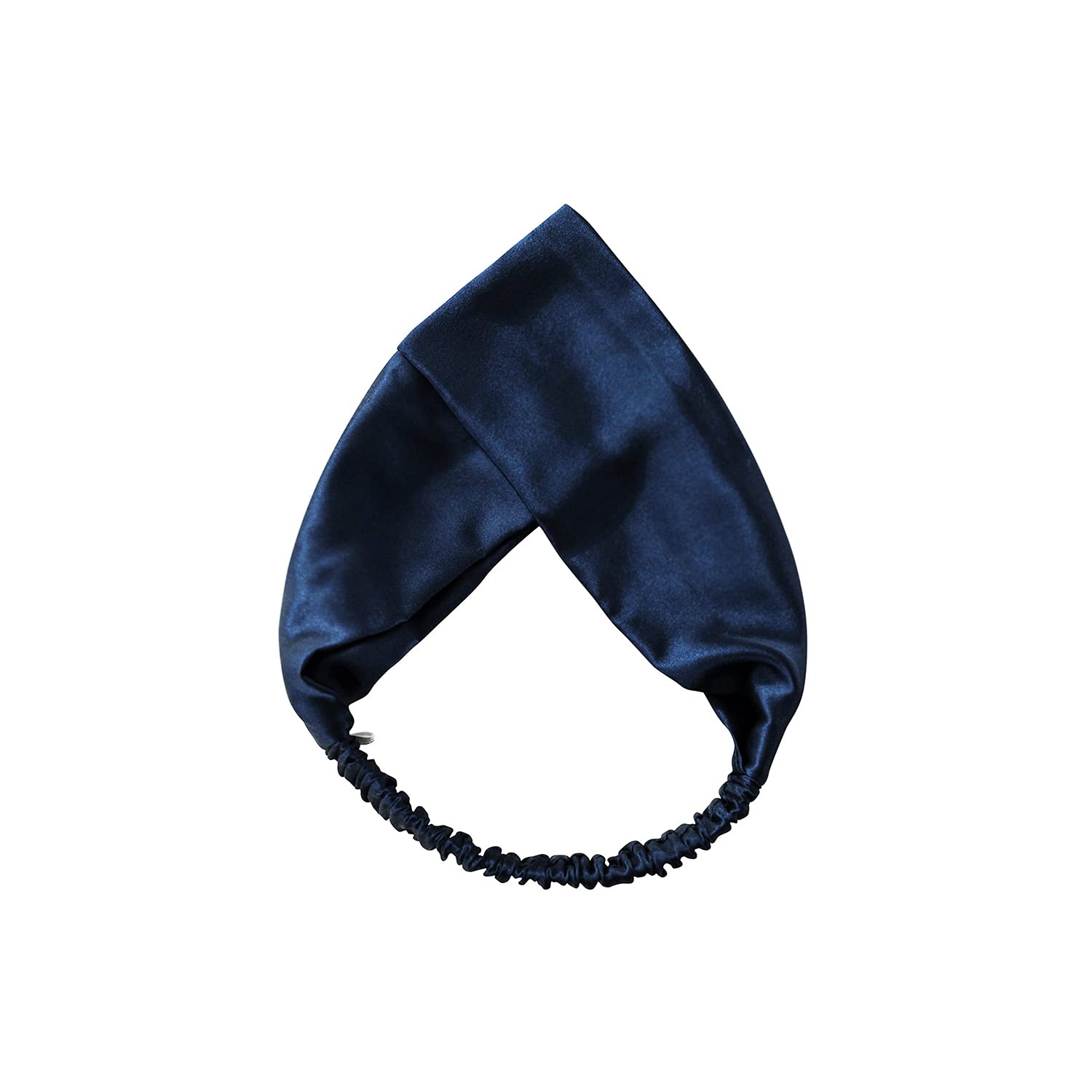 ZIMASILK 100% Mulberry Silk Headband – Non-Slip Turban, Navy Blue