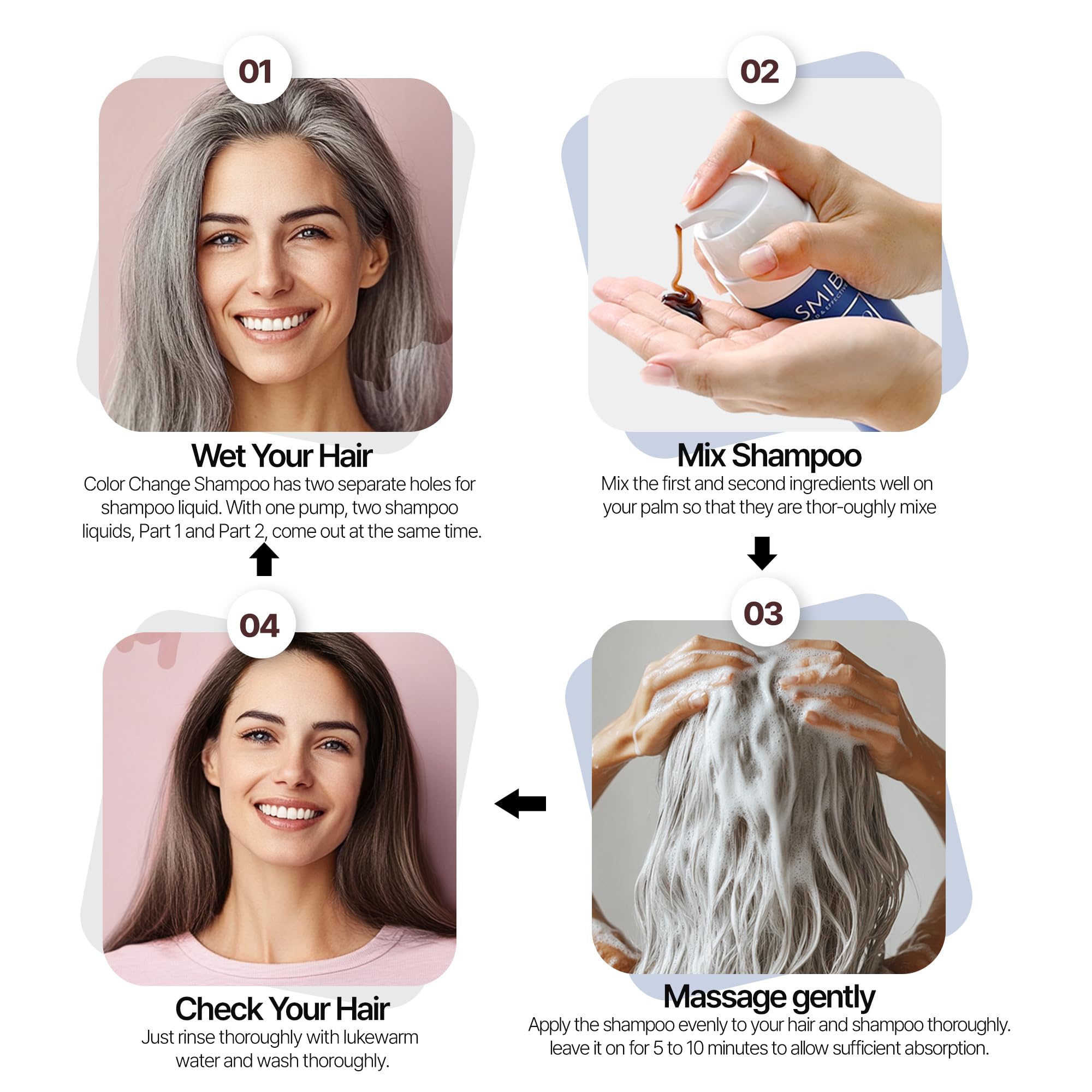 ZIOSTAND SMIB LactoBio Color Change Shampoo — Gray Coverage & Probiotics