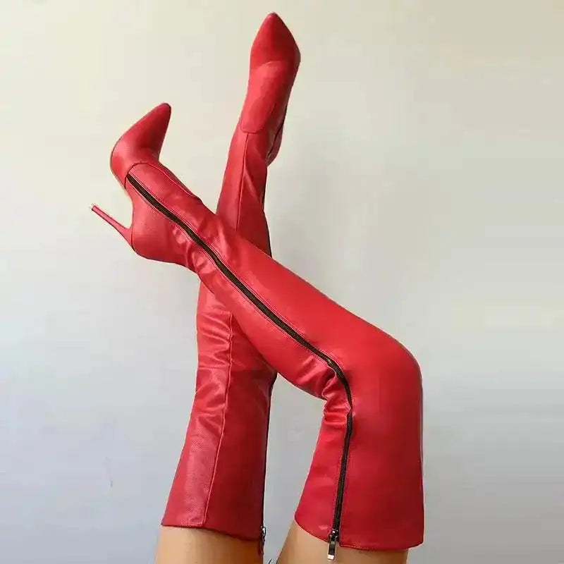Zipper High Heels Over The Knee Boots