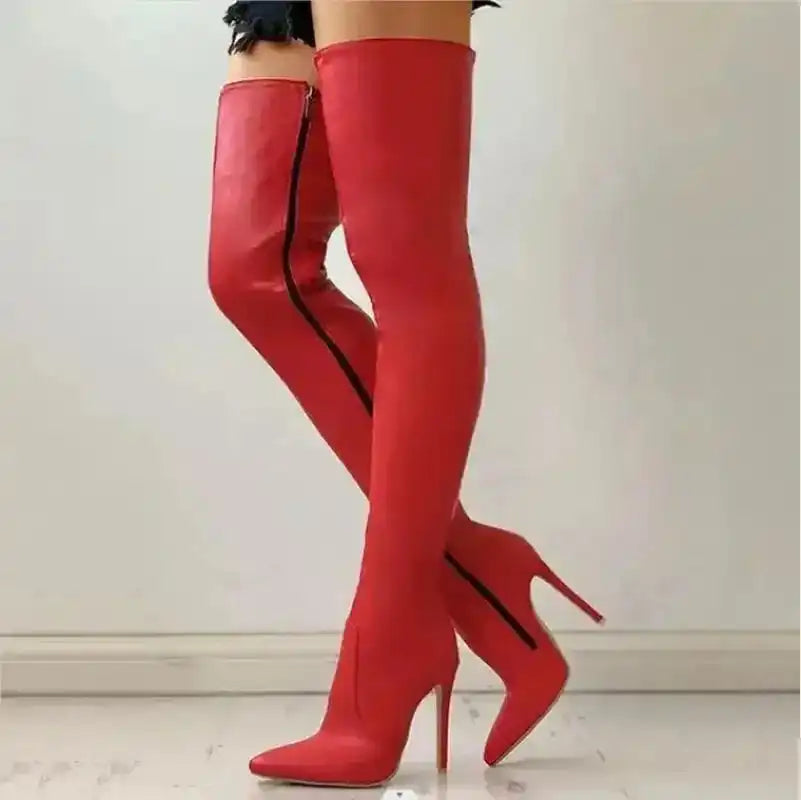 Zipper High Heels Over The Knee Boots