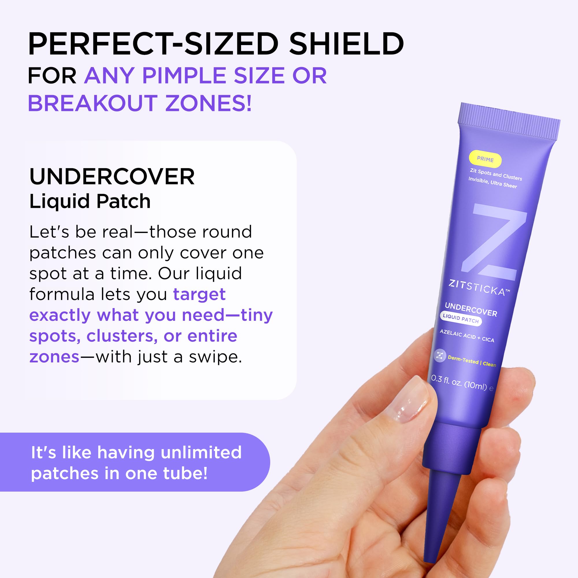 ZitSticka Liquid Pimple Patch – Invisible, Customizable Gel for Face (0.3oz / 10ml)
