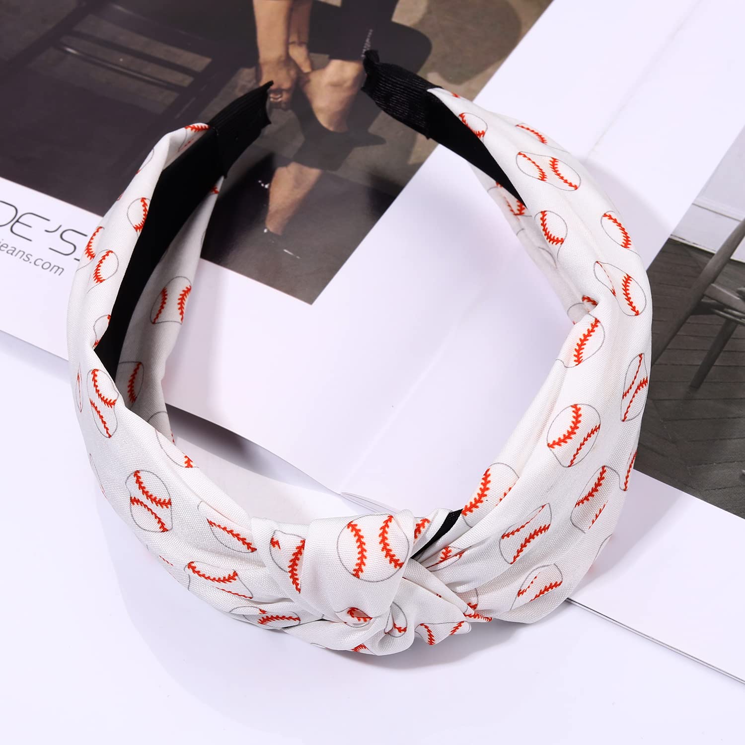 ZITULRY Knotted Headbands for Women – Sport Top Knot Hairbands (Basketball, Football, Baseball)