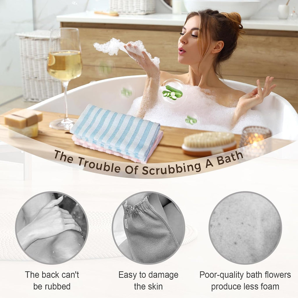 ZIVWAGX Exfoliating Shower Towel | 2-in-1 Body & Face Scrub