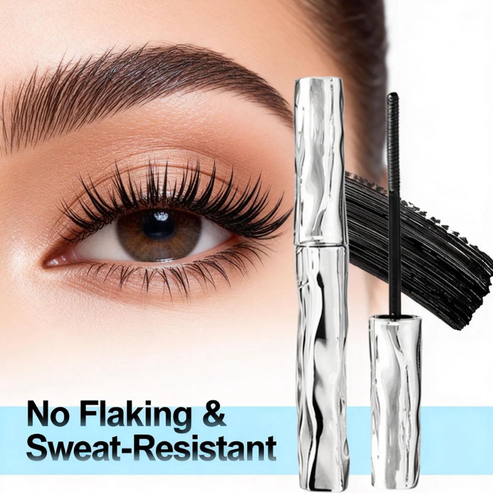 zkyo Steel Tube Eyelash Primer + Tubing Mascara — Waterproof, 3D Curl, No Flaking (0.12oz/3.5g)