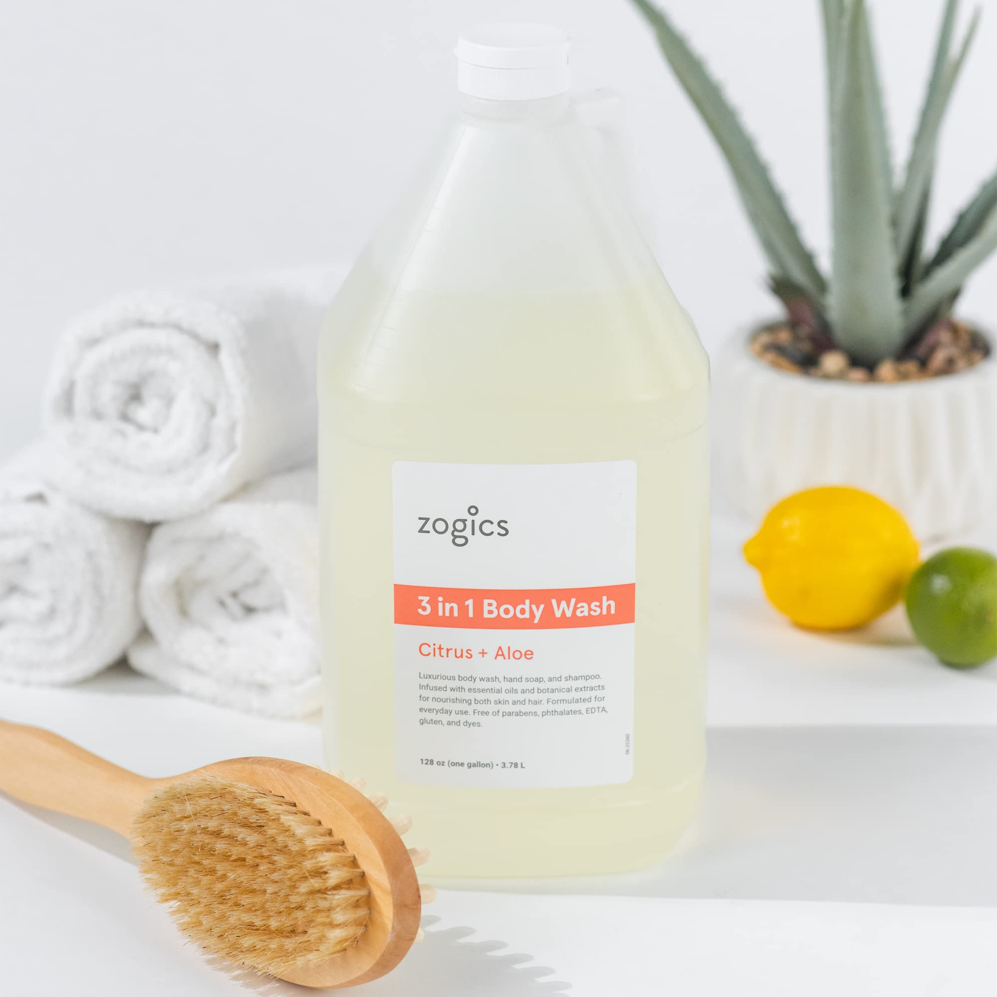 Zogics 3-in-1 Body Wash – Body Soap, Shampoo & Hand Soap Refill (1 Gallon)