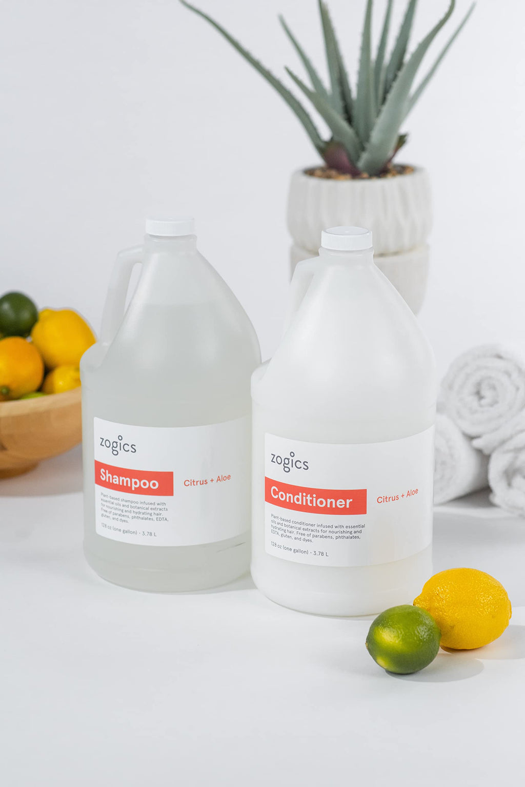 Zogics Citrus Aloe Scented Conditioner – 4-Gallon Bulk Case for Gyms, Spas & Homes