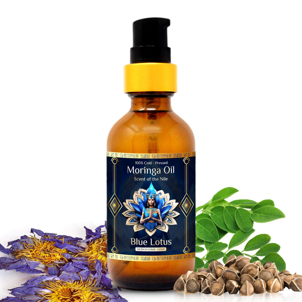 ZP.TECH Pure Organic Moringa Oil with Blue Lotus – Deep Hydration & Anti-Aging Ritual for Skin, Hair & Nails | 1oz Cold-Pressed Moringa Seed Oil