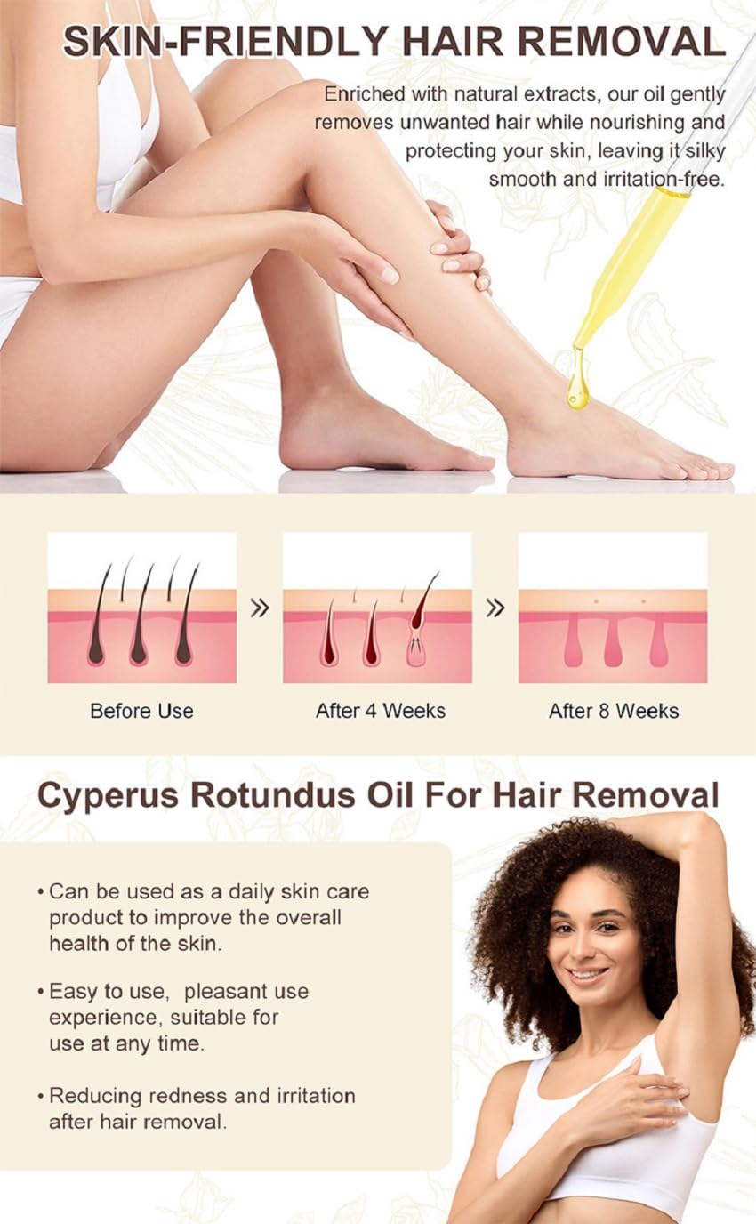 ZTSGU Cyperus Rotundus Oil Trio — Hair Reduction & Skin Nourishment
