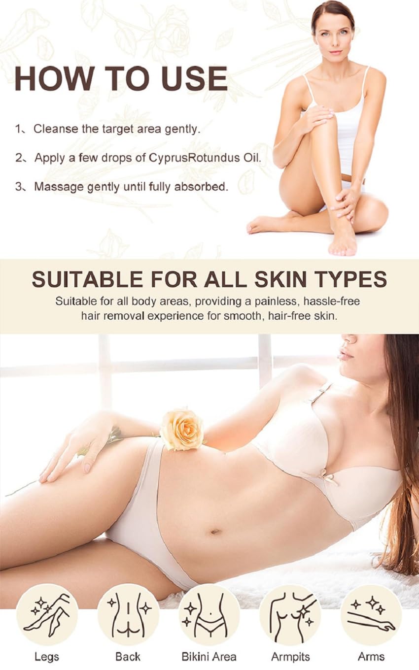 ZTSGU Cyperus Rotundus Oil Trio — Hair Reduction & Skin Nourishment