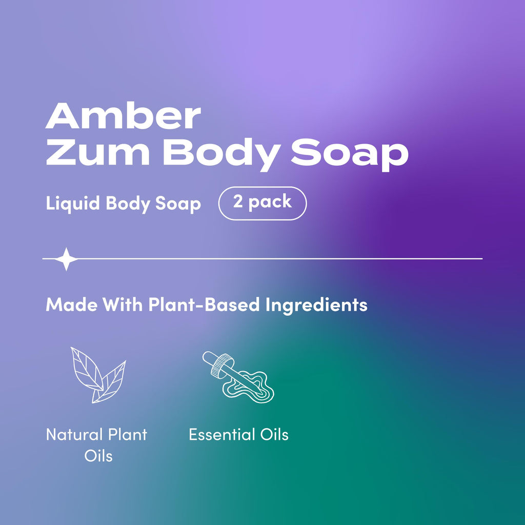Zum Body Soap Amber – 16 fl oz (2 Pack) | Deep Clean & Plant-Based Nourishment