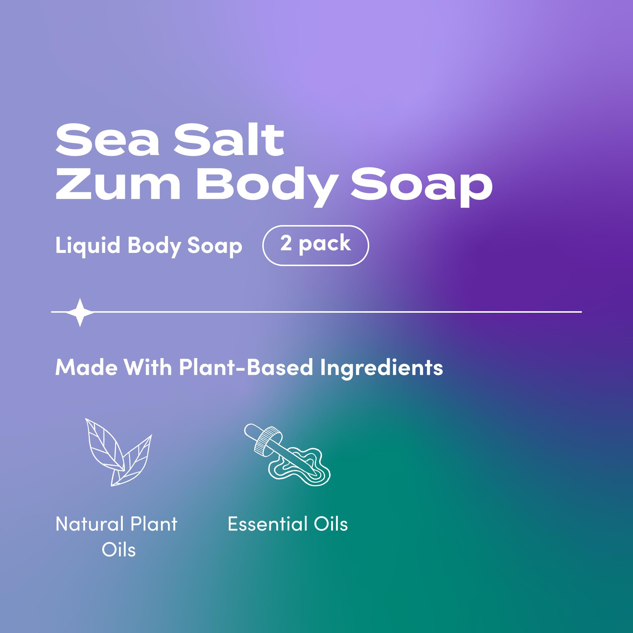 Zum Body Soap Sea Salt - 16 fl oz (2 Pack) | Deep Clean, Nourishing Bubbles, Cruelty-Free