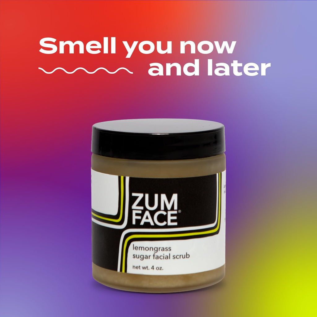 Zum Face Sugar Scrub – Natural Exfoliator with Jojoba, Coconut & Olive Oils – Lemongrass – Pack of 2