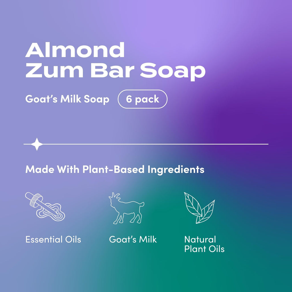 Zum Indigo Wild Goat's Milk Soap Bar – Almond Scent, 3 oz (6-Pack)