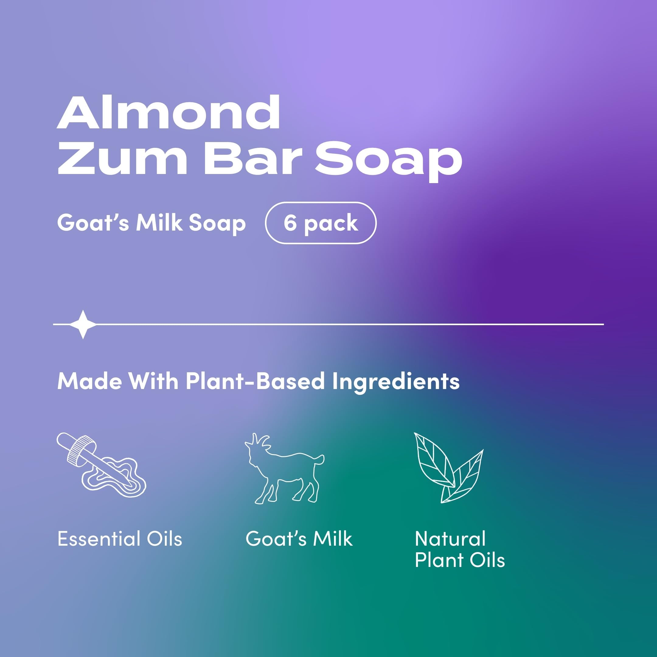 Zum Indigo Wild Goat's Milk Soap Bar – Almond Scent, 3 oz (6-Pack)