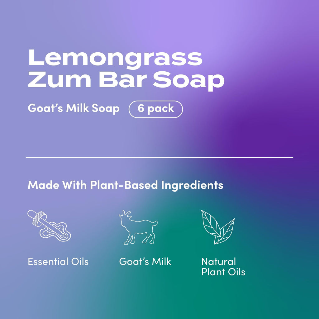 Zum Indigo Wild Goat Milk Soap Bar Lemongrass – 3 oz, 6 Pack
