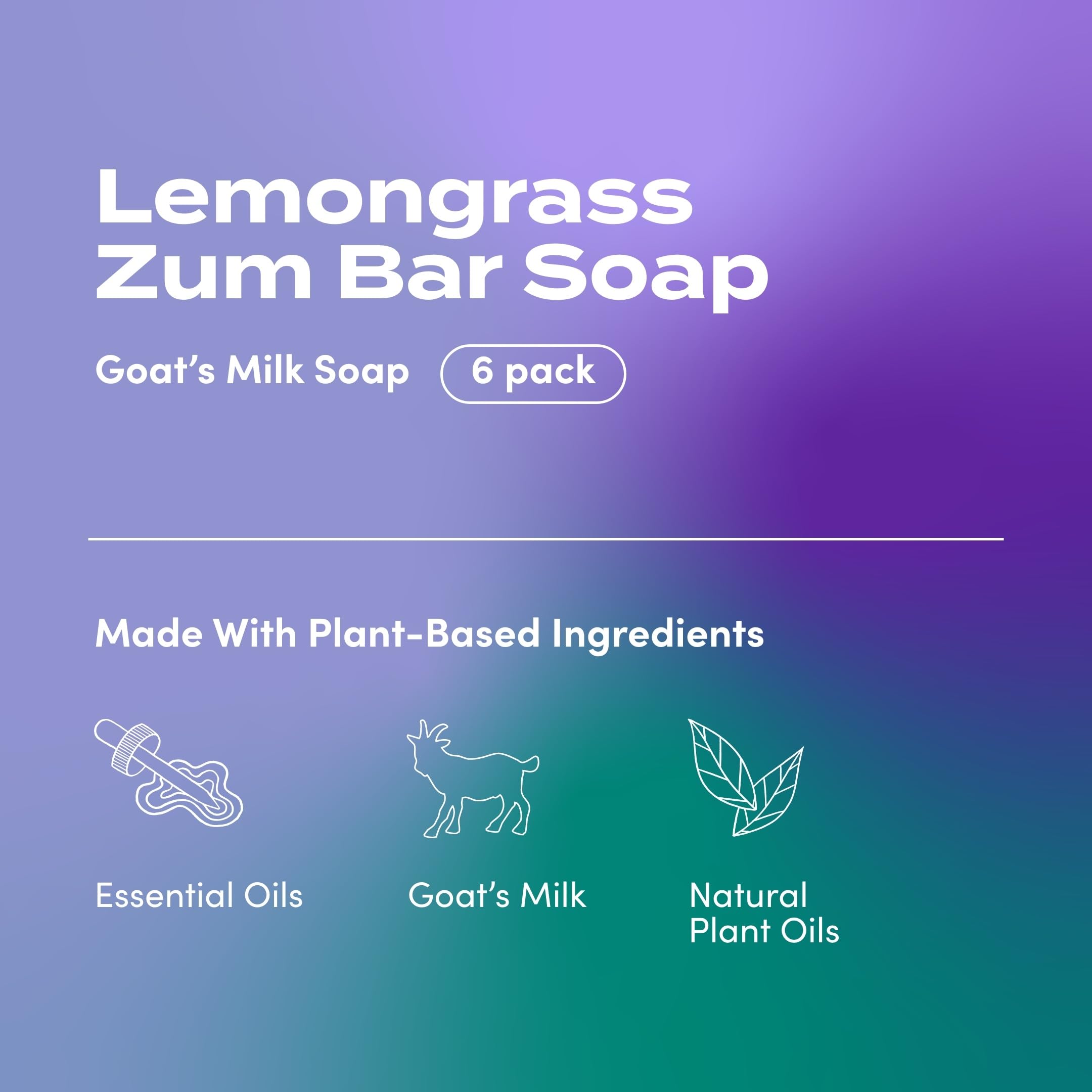 Zum Indigo Wild Goat Milk Soap Bar Lemongrass – 3 oz, 6 Pack