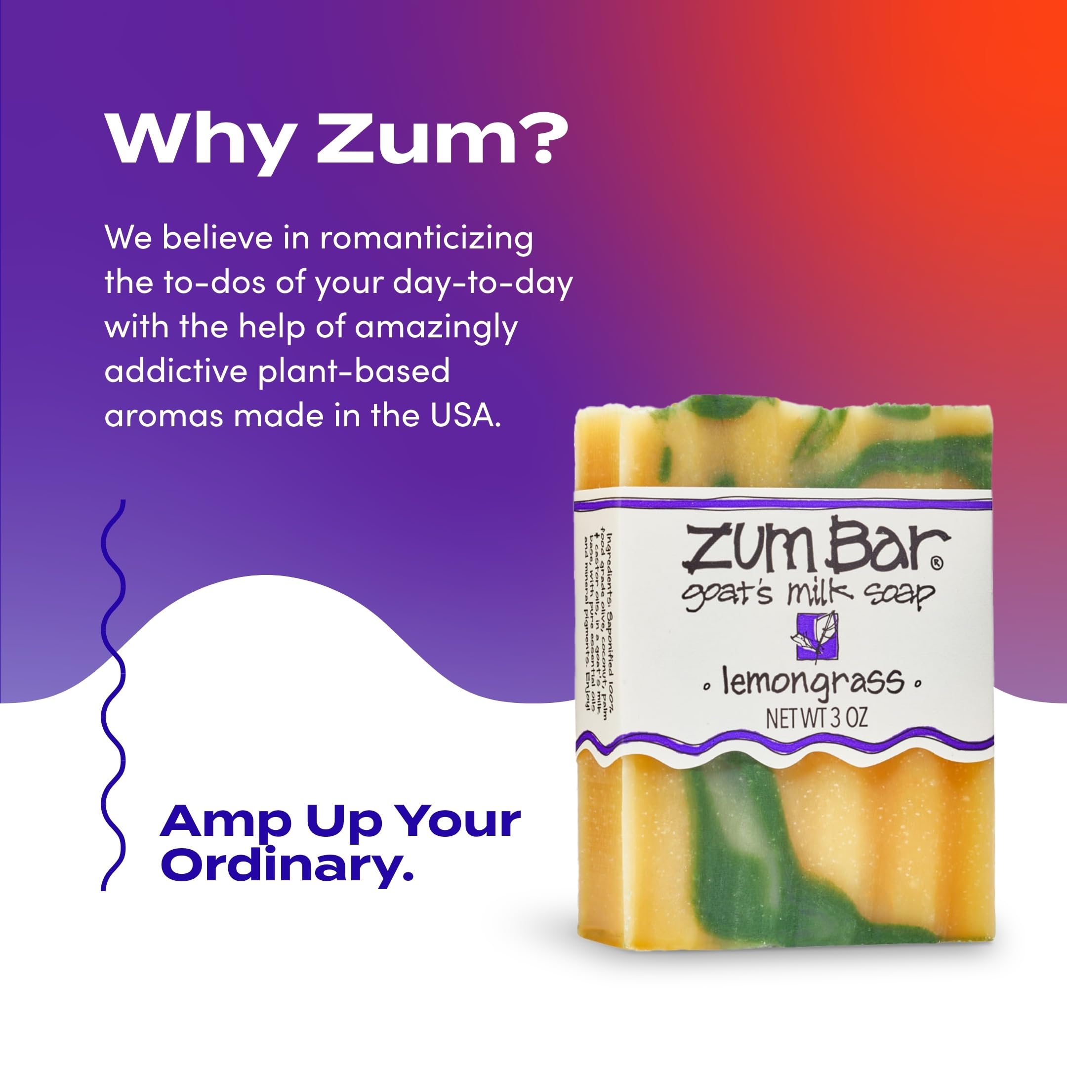 Zum Indigo Wild Goat Milk Soap Bar Lemongrass – 3 oz, 6 Pack