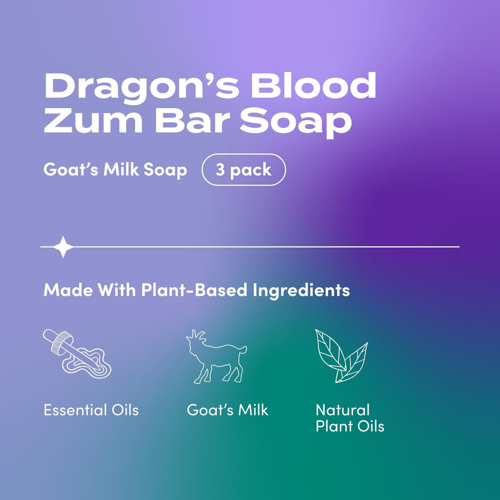 Zum Indigo Wild Goat’s Milk Soap Bar – Dragon's Blood, 3 oz (3-Pack)
